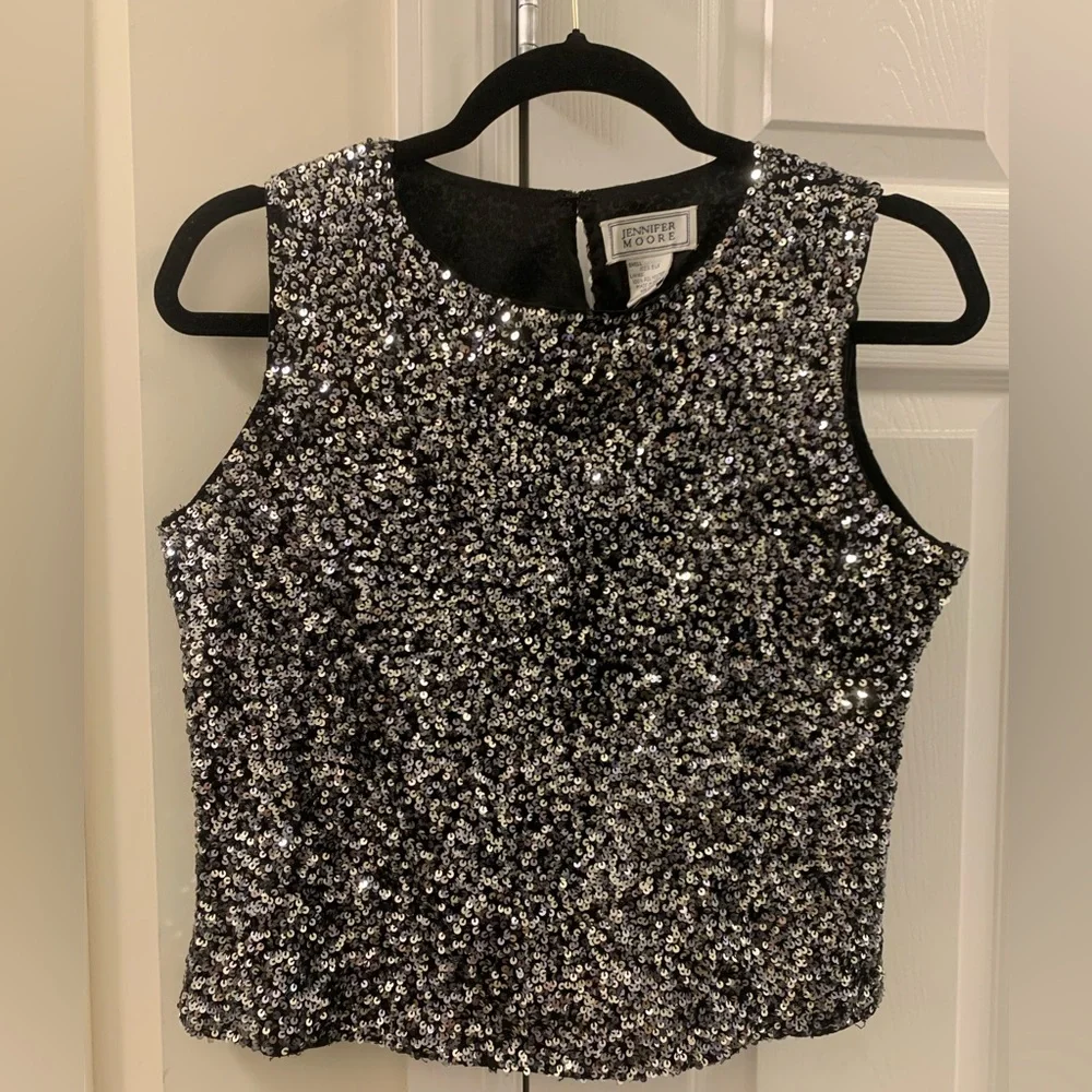 Vintage Jennifer Moore Sequin top size Small - Picture 2 of 7